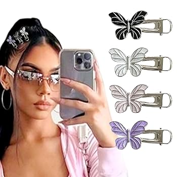 Amazon | [LaVenty]胡蝶のヘアクリップ 蝶のヘアクリップ 紫色の